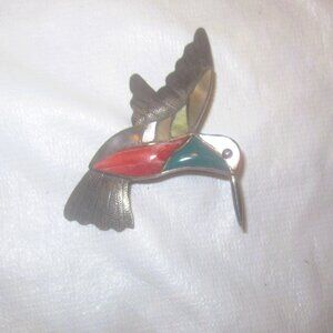 VTG STERLING SILVER HUMMINGBIRD BROOCH/PENDANT MARKED PERU 950